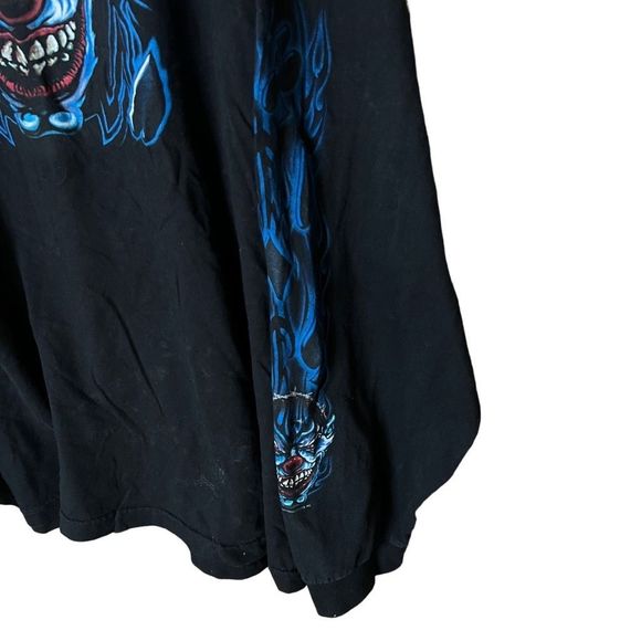 Y2K 2005 Clown Flame Long Sleeve Shirt 2XL - Picture 3 of 4